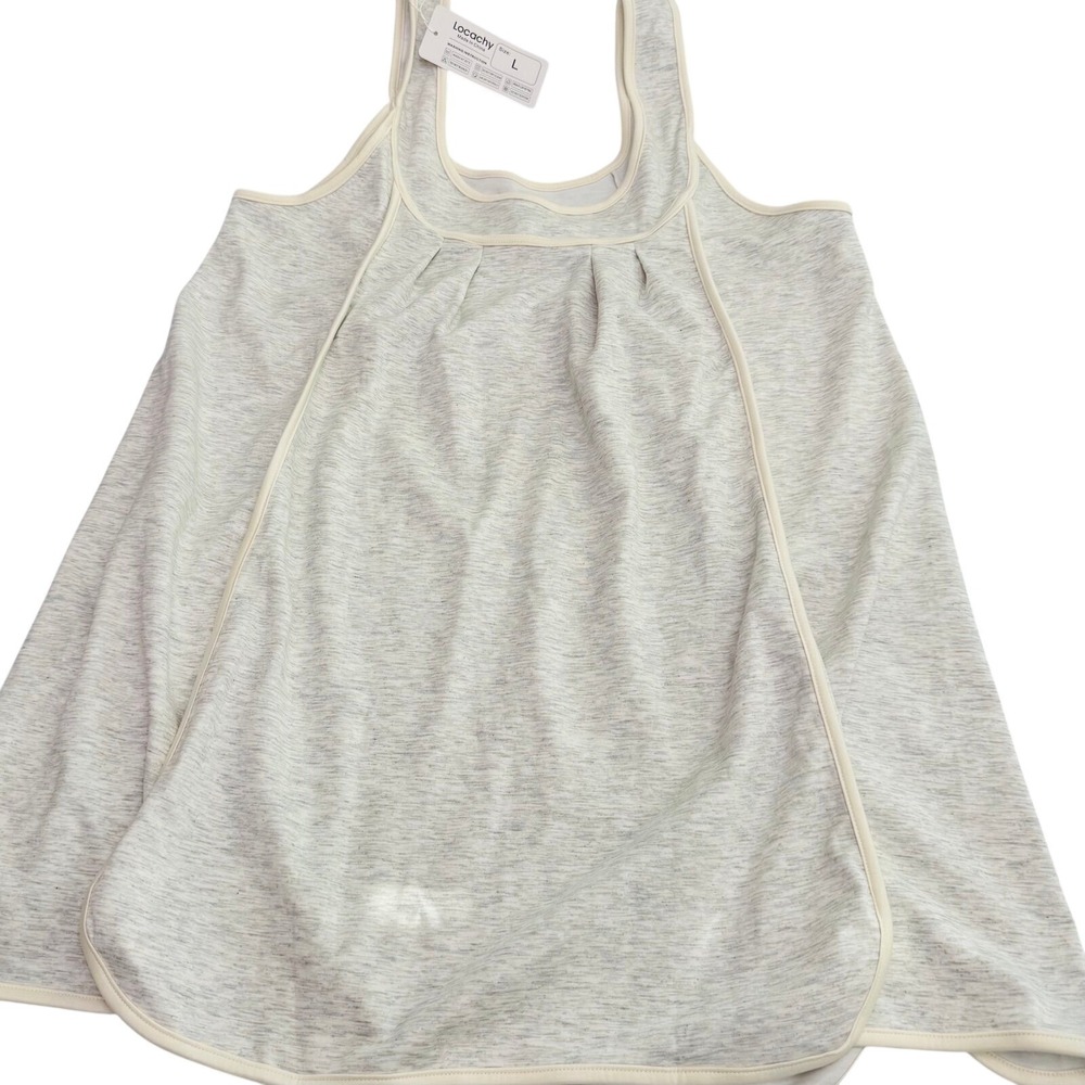 Locachy dress New with tags size Large Summer sleeveless Cream color Athletic.